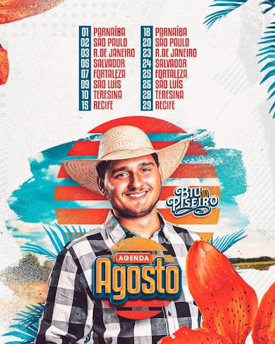 Flyer Agenda De Shows, Artistas E Eventos, Agenda Mensal, Ag