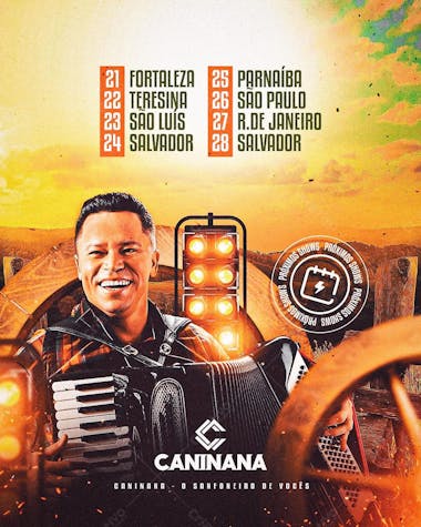 Flyer agenda de shows, artistas e eventos, agenda mensal, ag