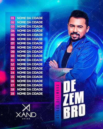 Flyer Agenda De Shows, Artistas E Eventos, Agenda Mensal