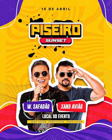 Flyer para evento, artistas e eventos, forró e piseiro