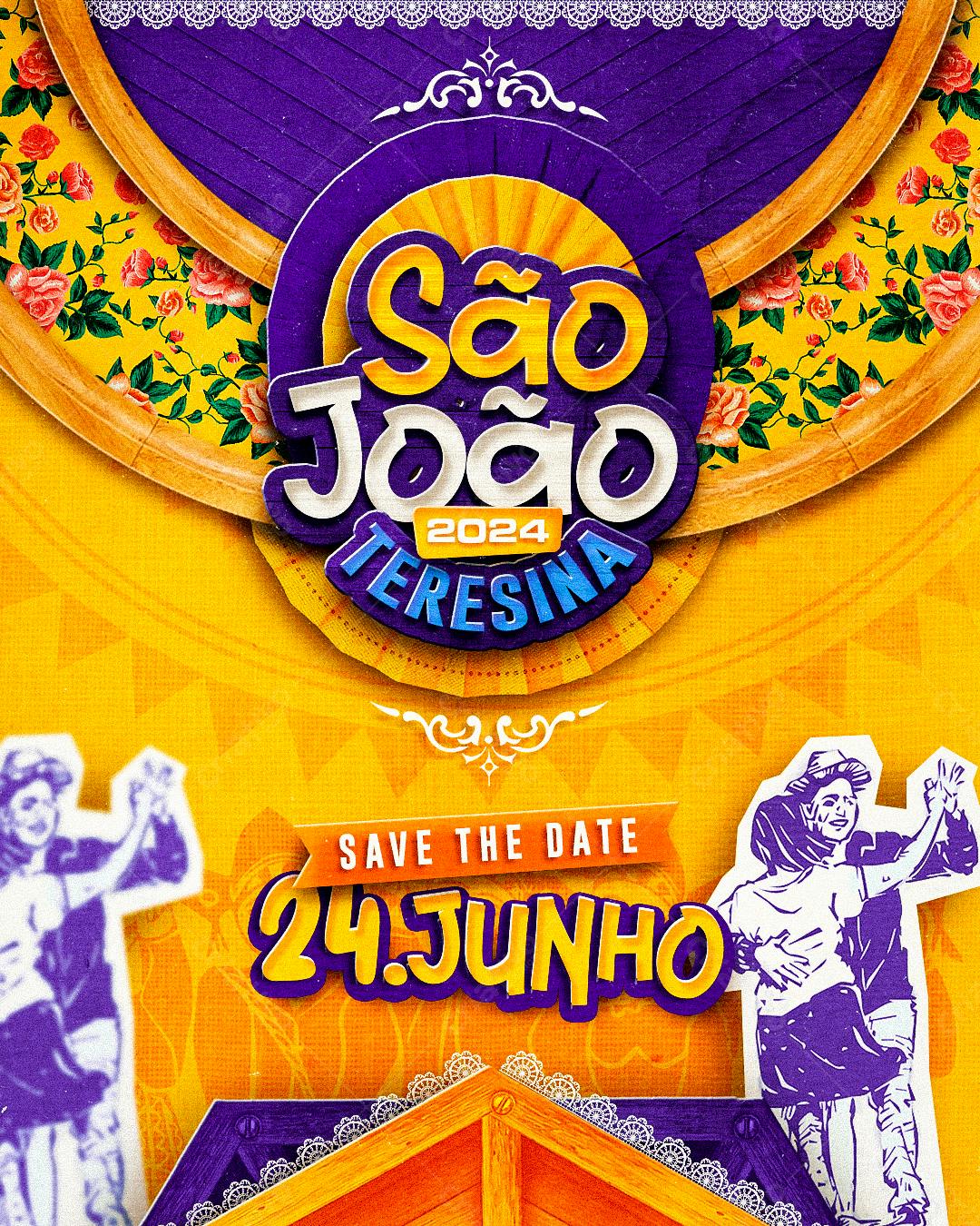 Flyer para Festa de São João Teresina 2024 PSD Editável