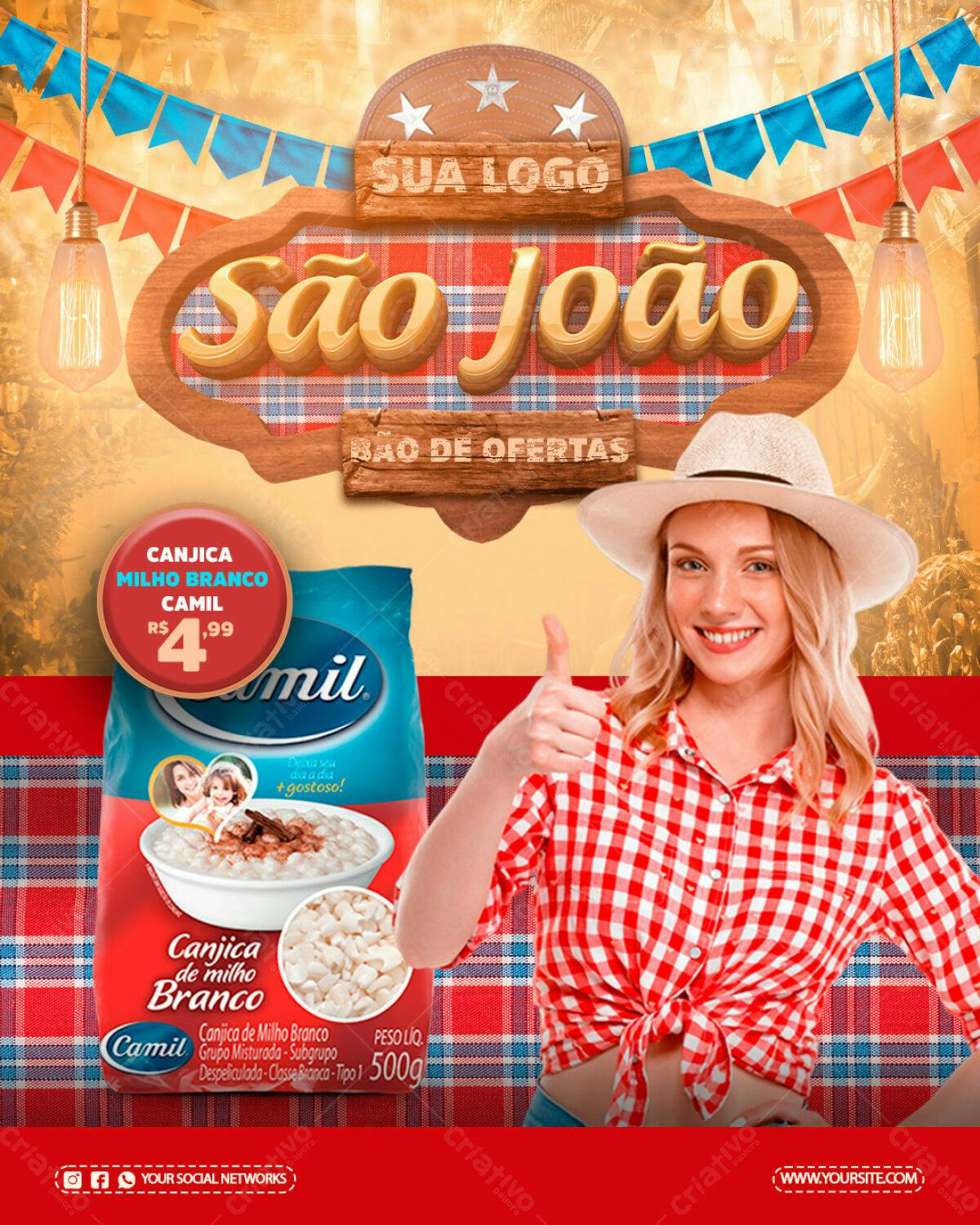 Flyer Festa Junina São João PSD Editável