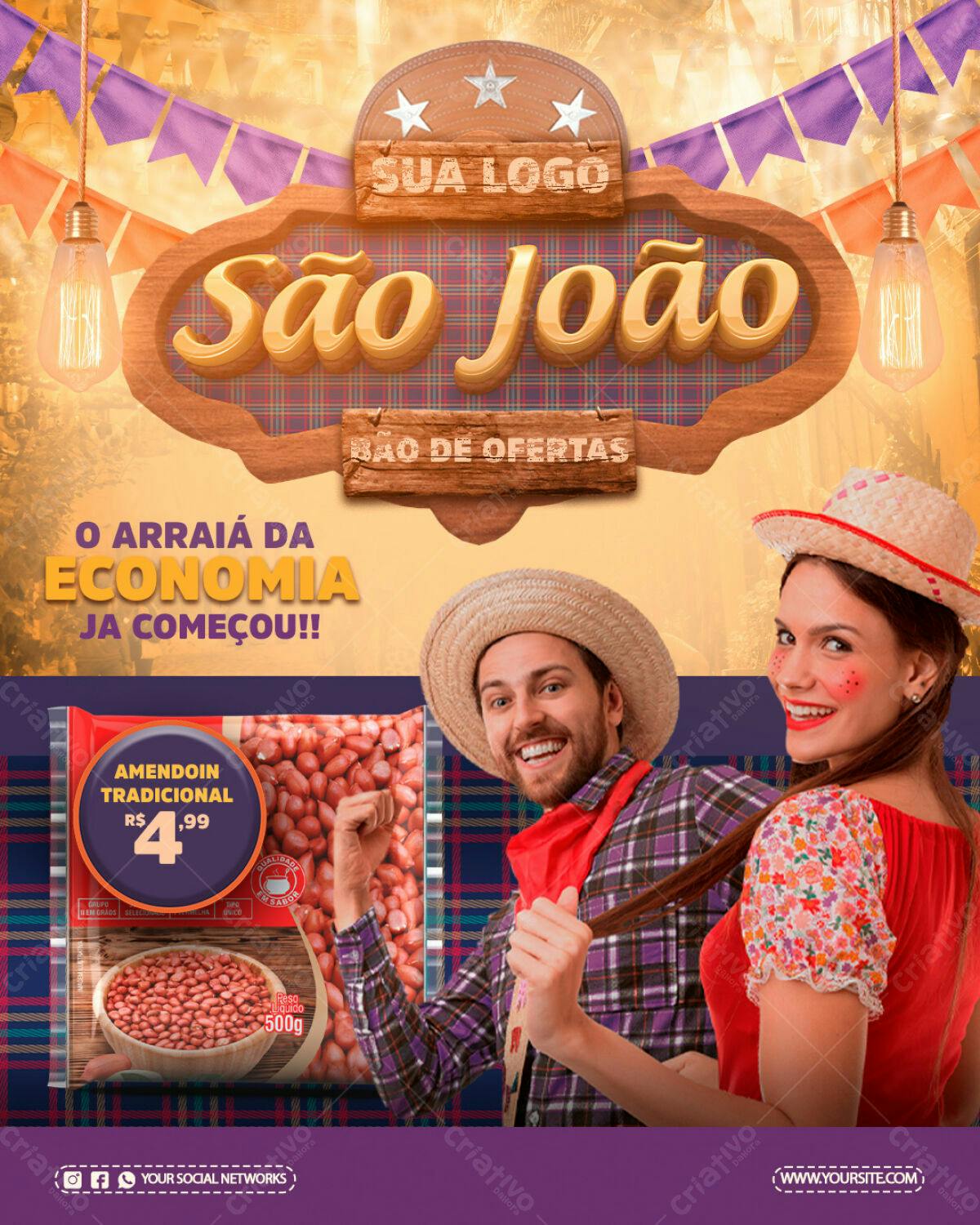Flyer Festa Junina São João PSD Editável