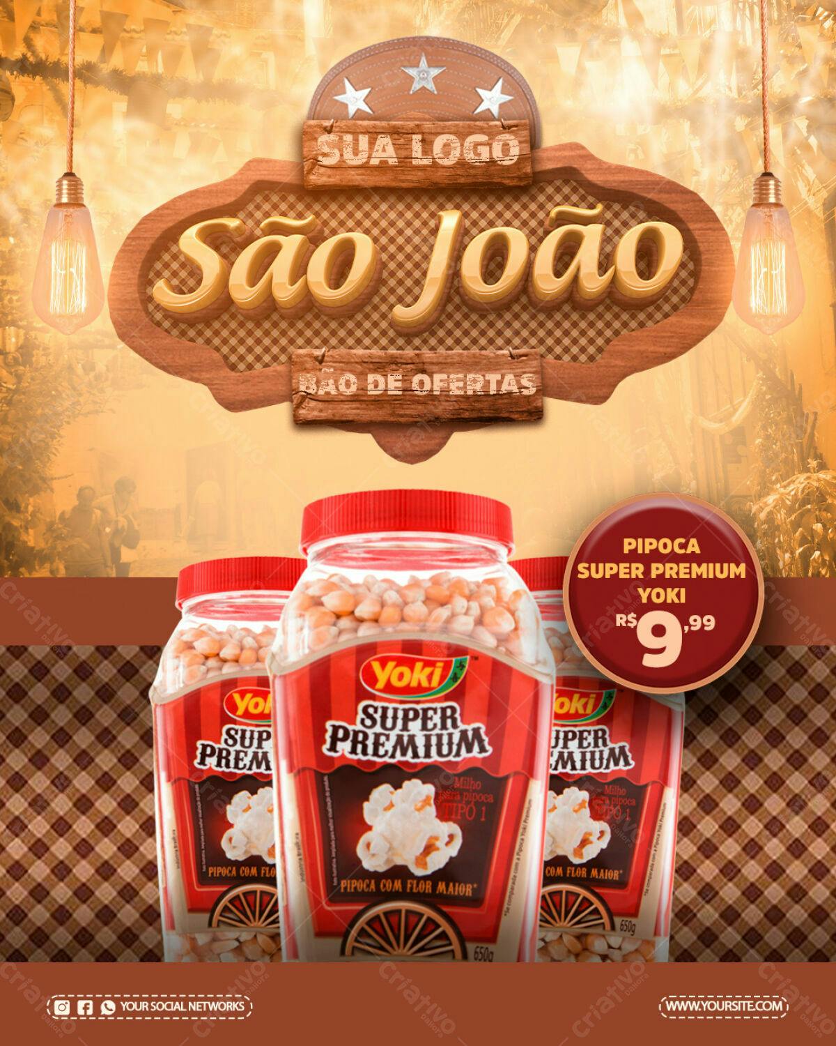 Flyer Festa Junina São João PSD Editável