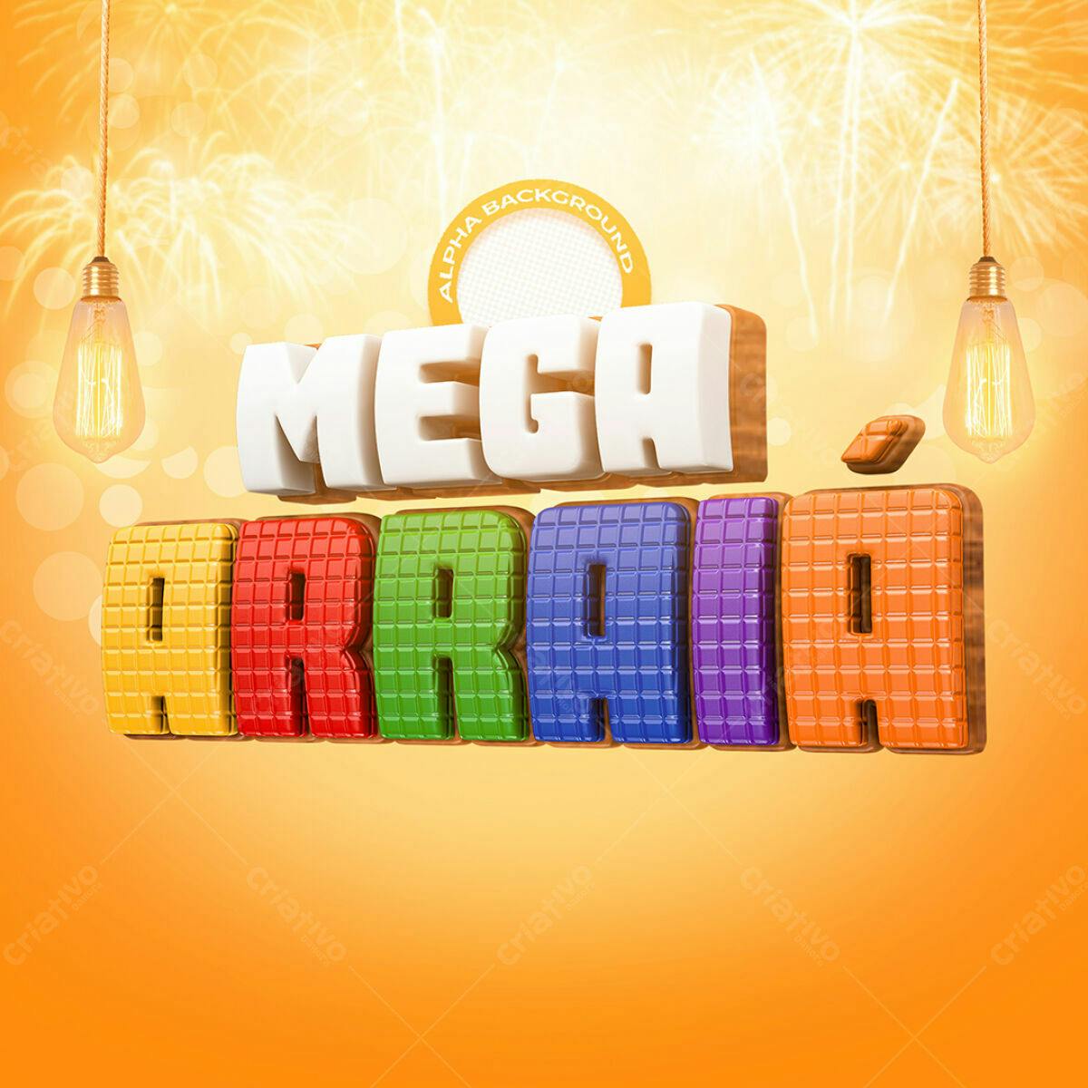 Flyer para Festa Junina Mega Arraial PSD Editável