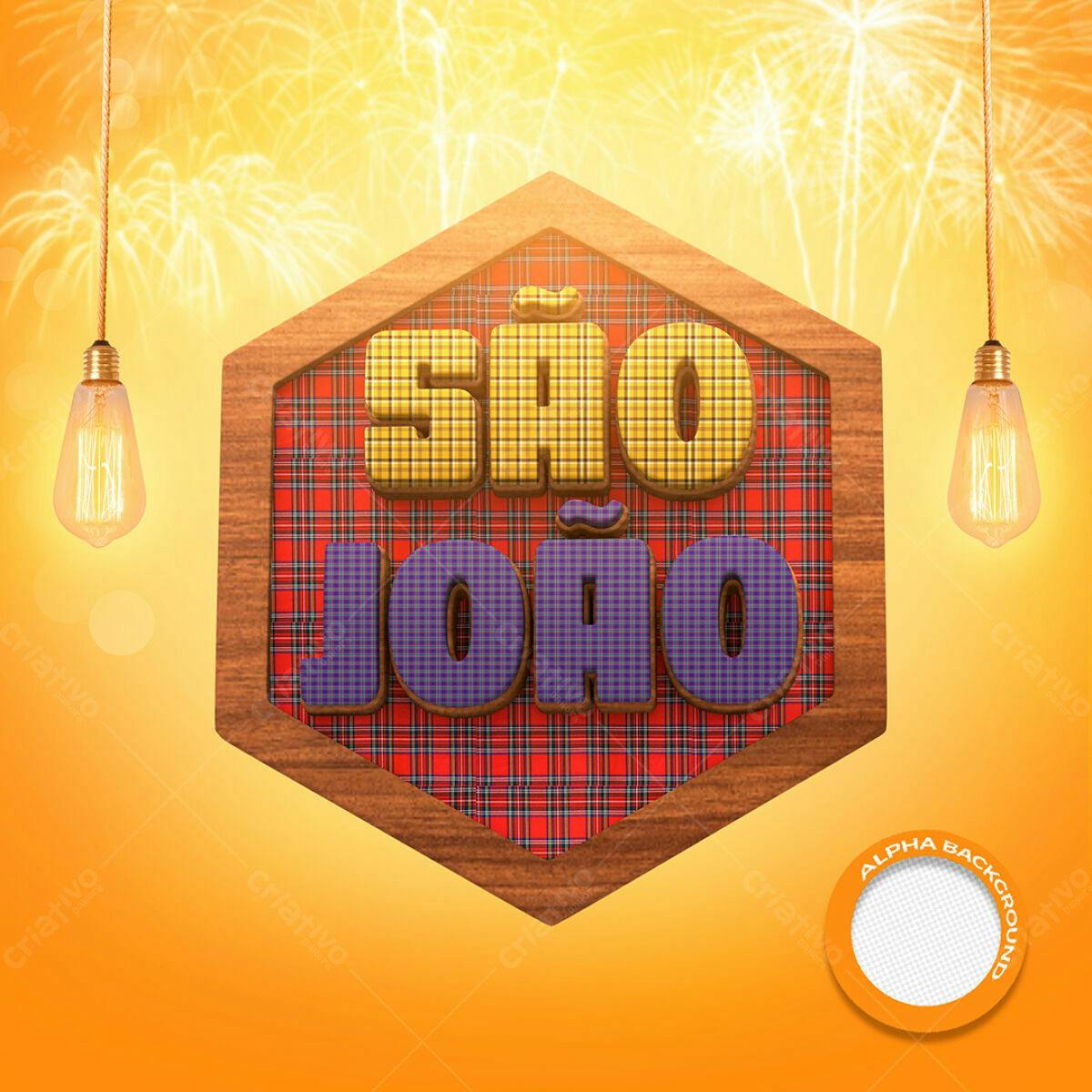 Arte Festa Junina São João PSD Editável