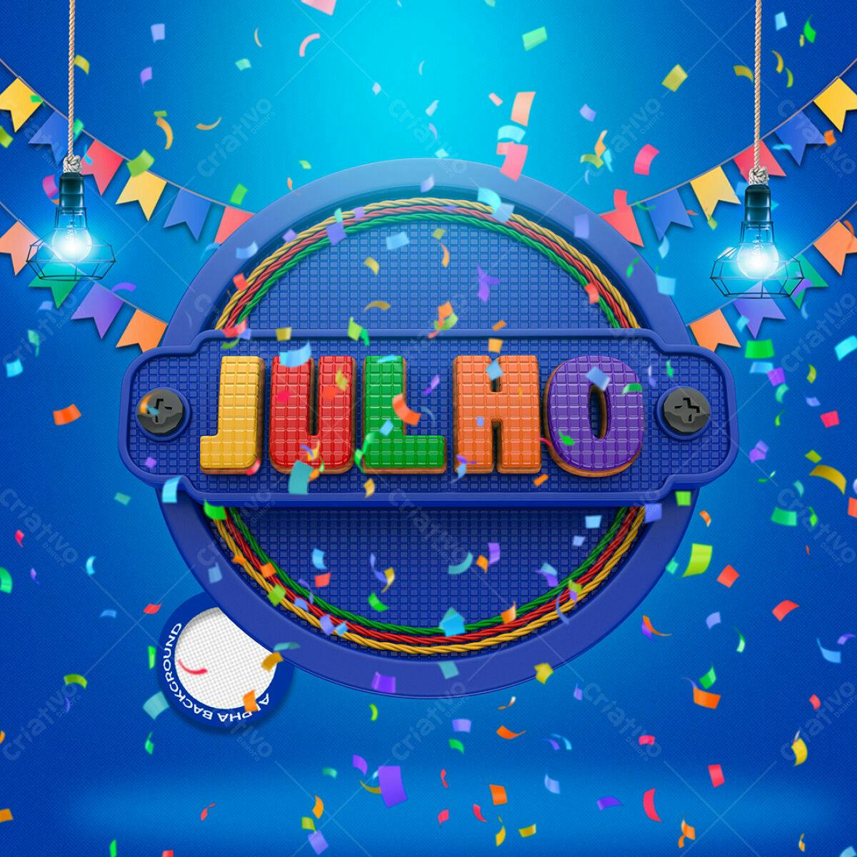Flyer para o Mês de Julho PSD Editável