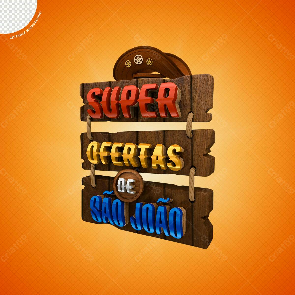 Banner São João com Super Ofertas PSD Editável