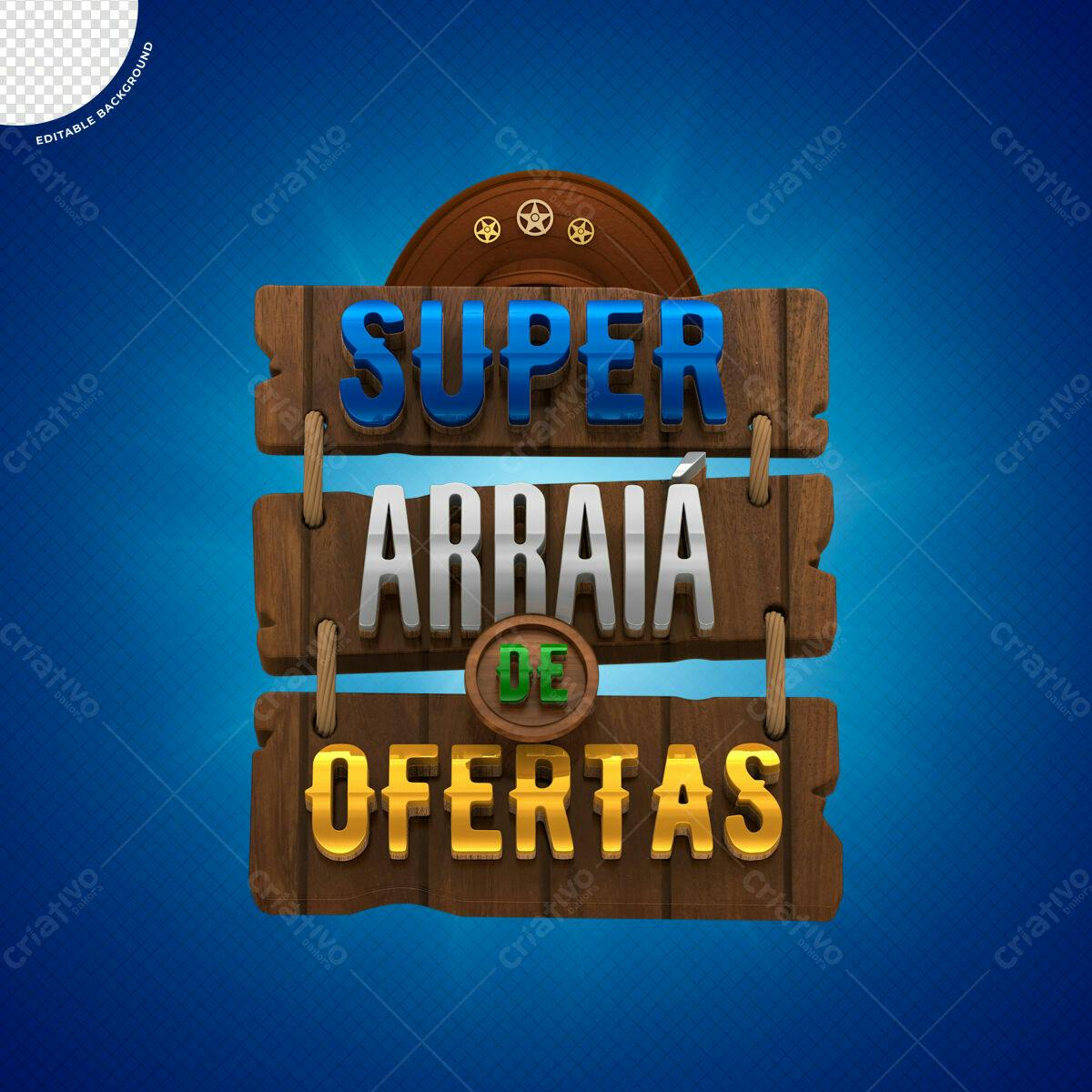 Placa de Arraial de Ofertas PSD Editável
