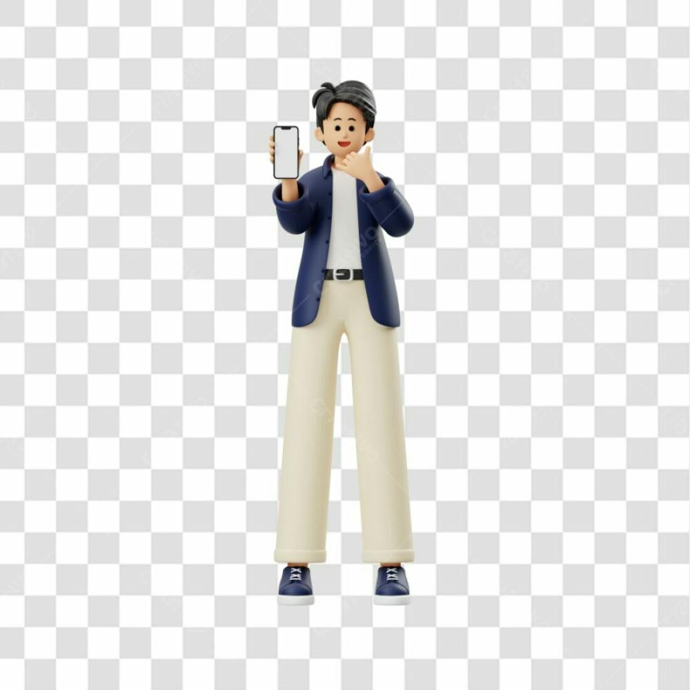 Png 3D Homem Com Telefone 4