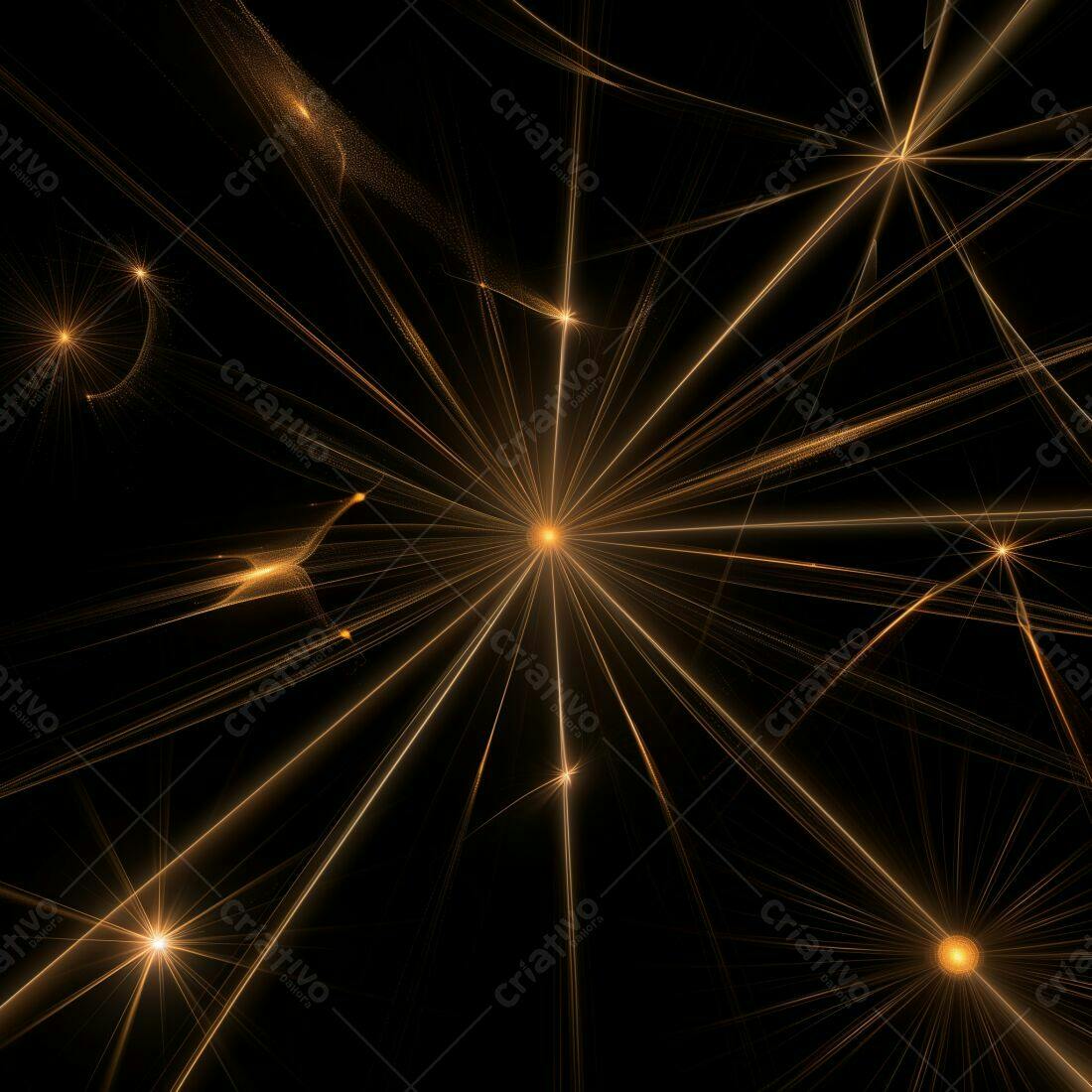 Explosão de Luz Dourada Abstrata