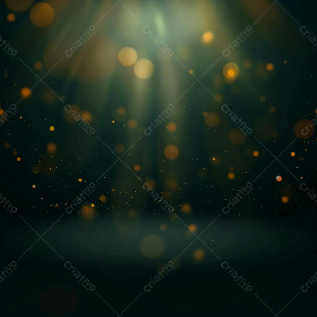 Luzes douradas e fundo escuro