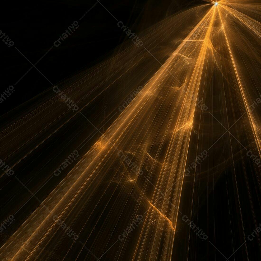 Raios de Luz Dourados Abstrato