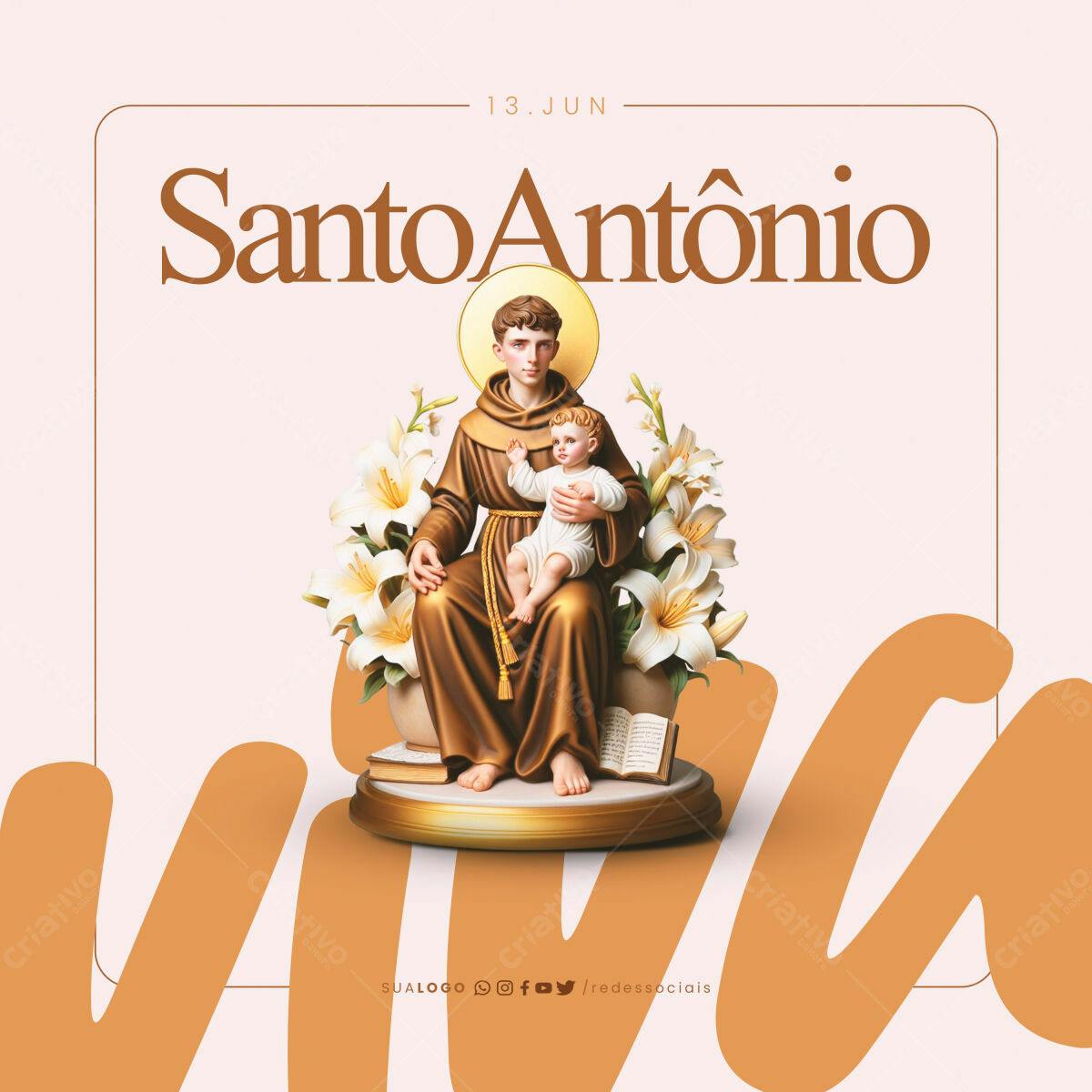 Post para Dia de Santo Antônio PSD Editável