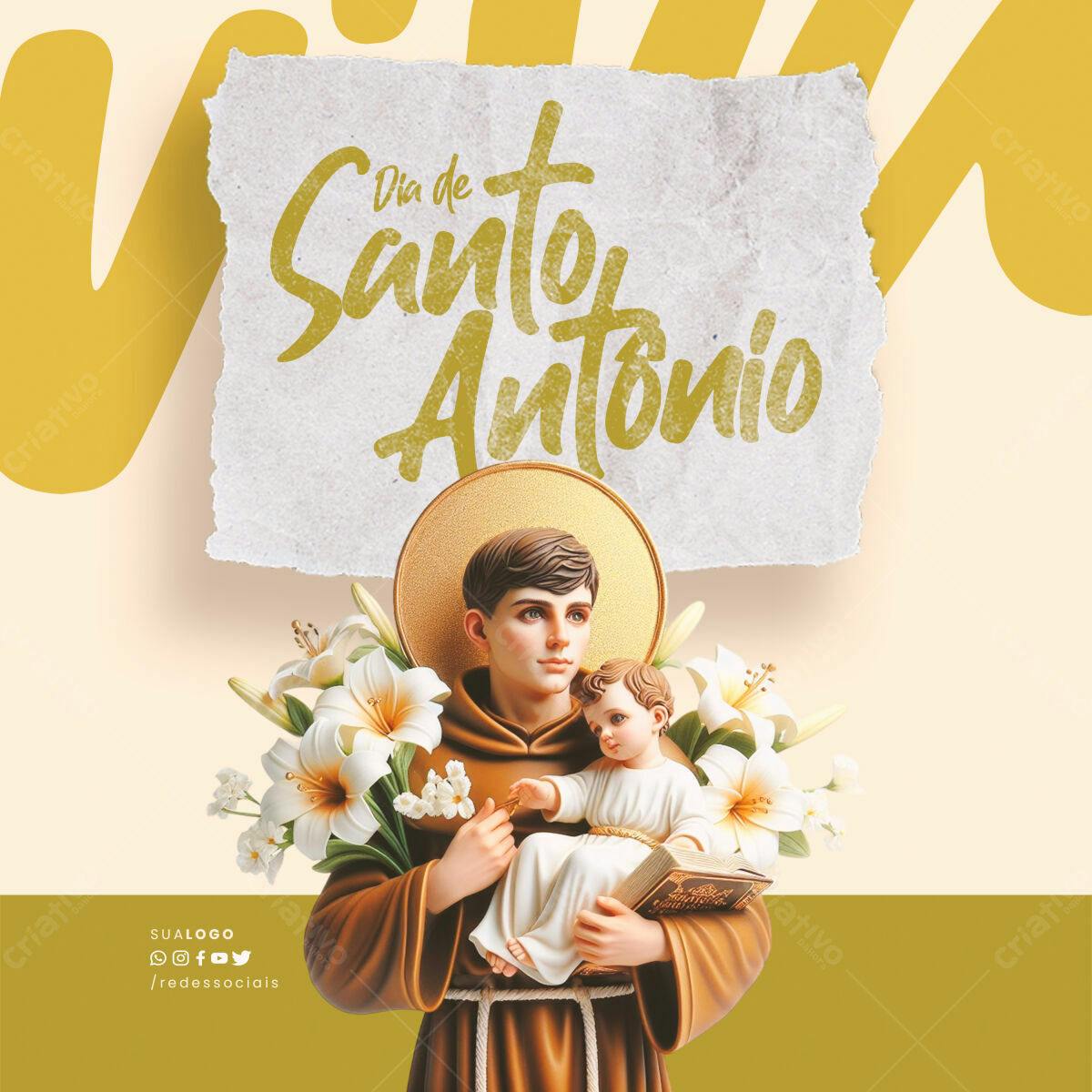 Flyer Dia de Santo Antônio PSD Editável