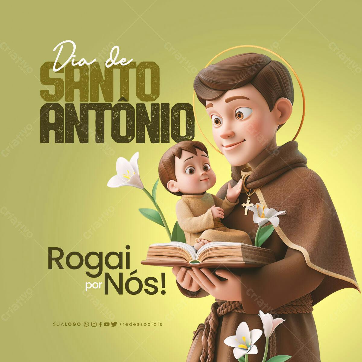 Post para Dia de Santo Antônio PSD Editável