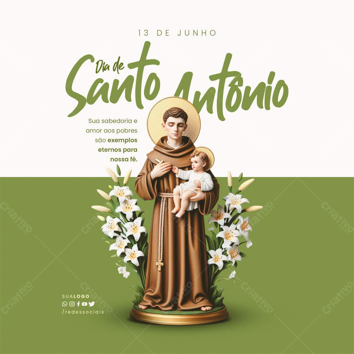 Flyer Dia de Santo Antônio PSD Editável
