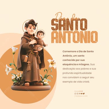 Social media dia de santo antônio dedicação aos pobres