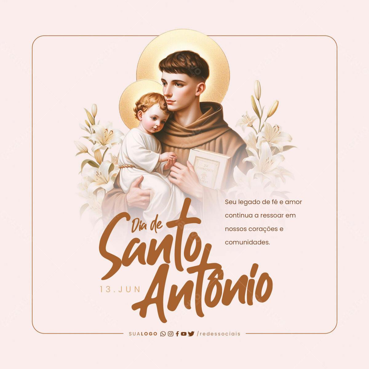 Post para Dia de Santo Antônio PSD Editável