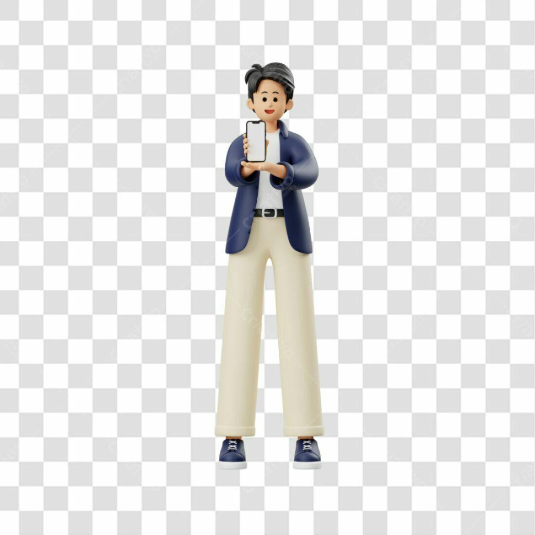 Icone Homem Apresentando Smartphone PNG com fundo transparente