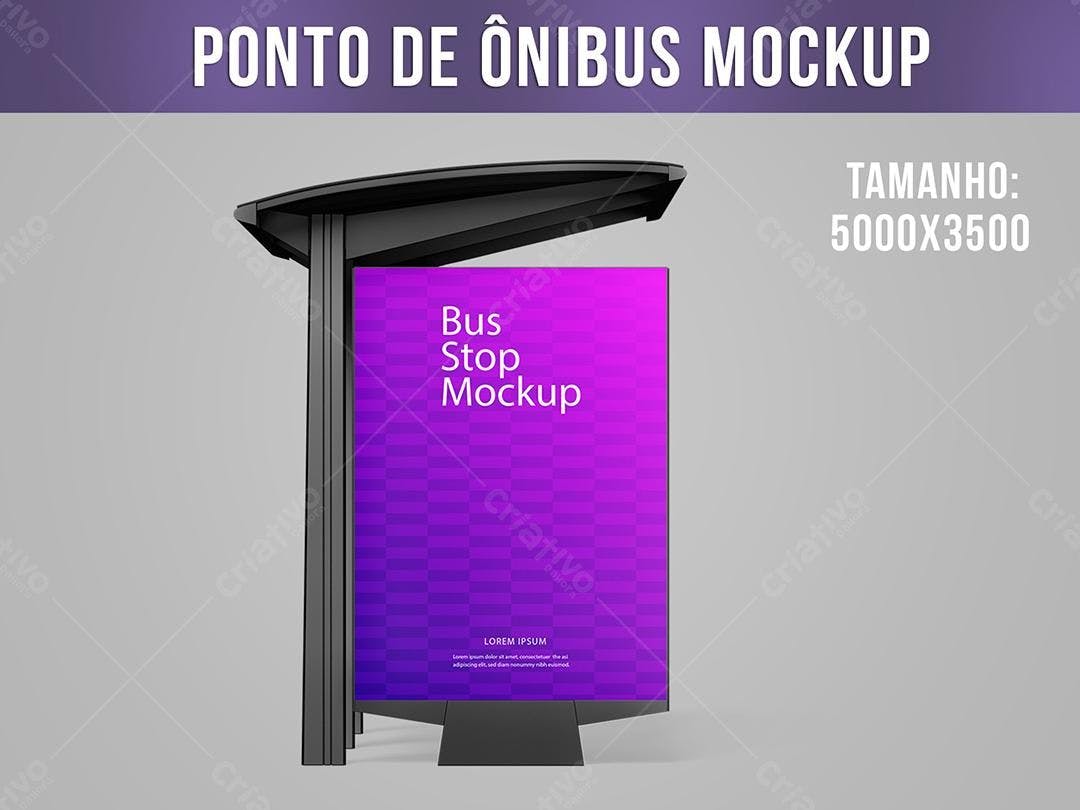 Mockup de Anúncio em Ponto de Ônibus: Design Moderno