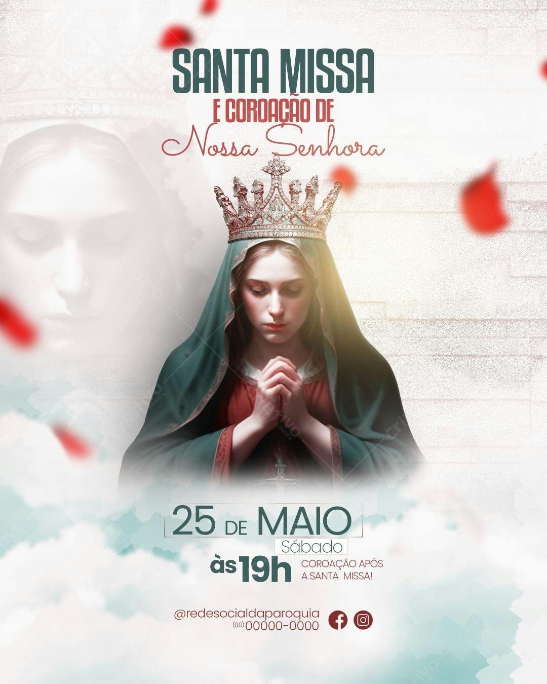 Flyer para Coroação de Nossa Senhora PSD Editável