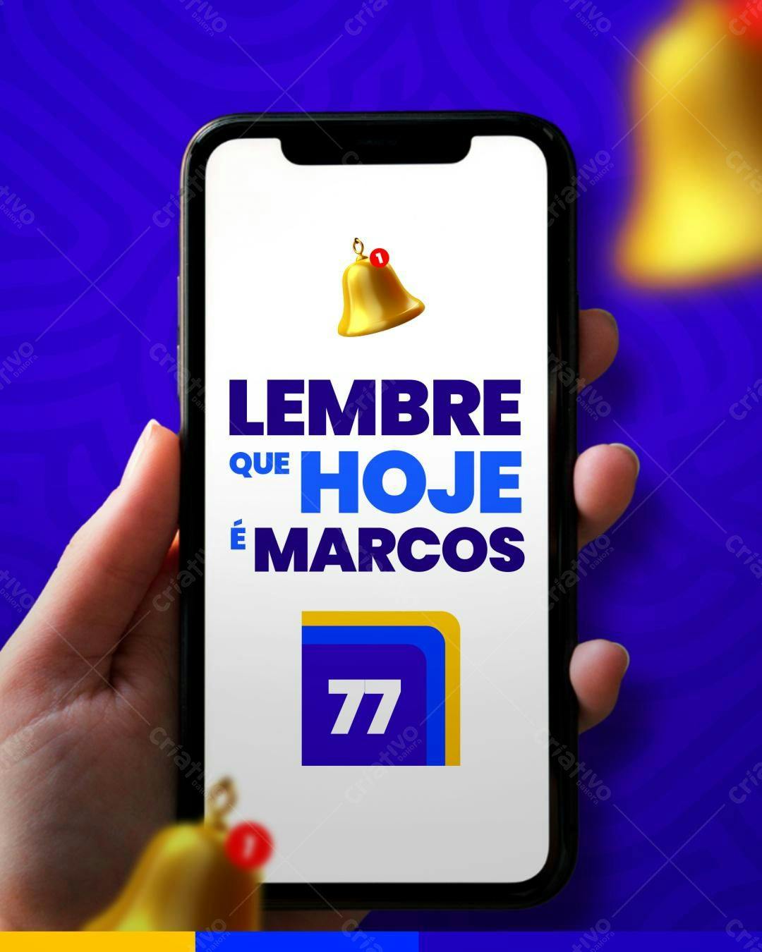 Post para Redes Sociais Dia de Marcos PSD Editável