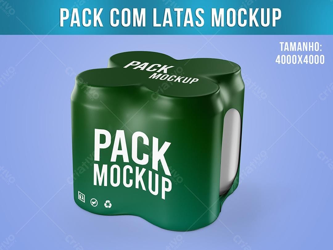 Mockup Realista de Pack com Latas Verde Escuro