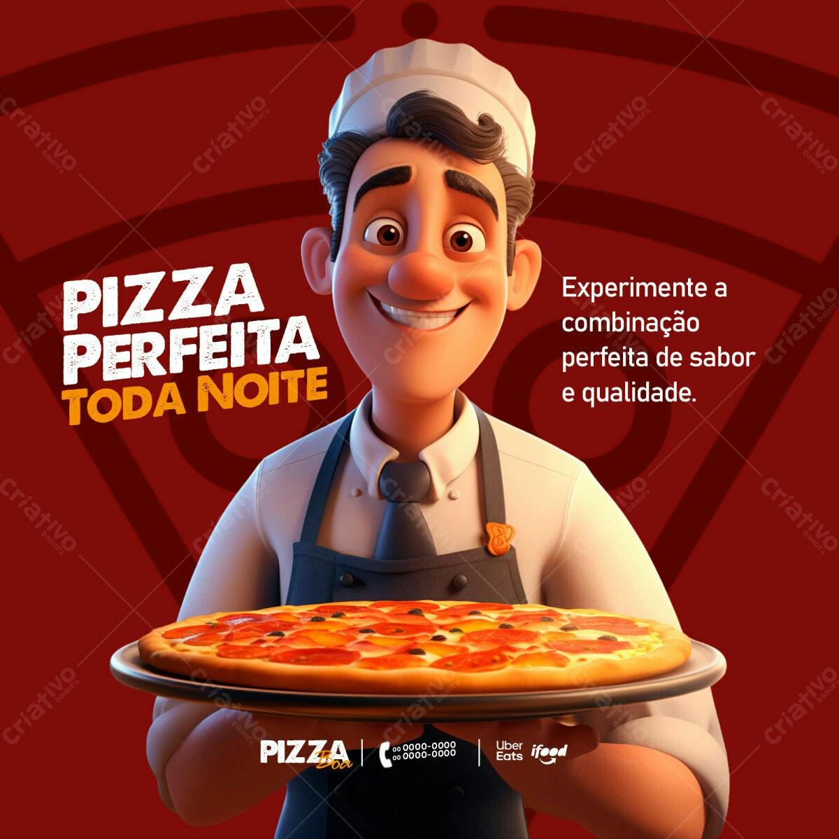 Postagem para Redes Sociais Pizza PSD Editável