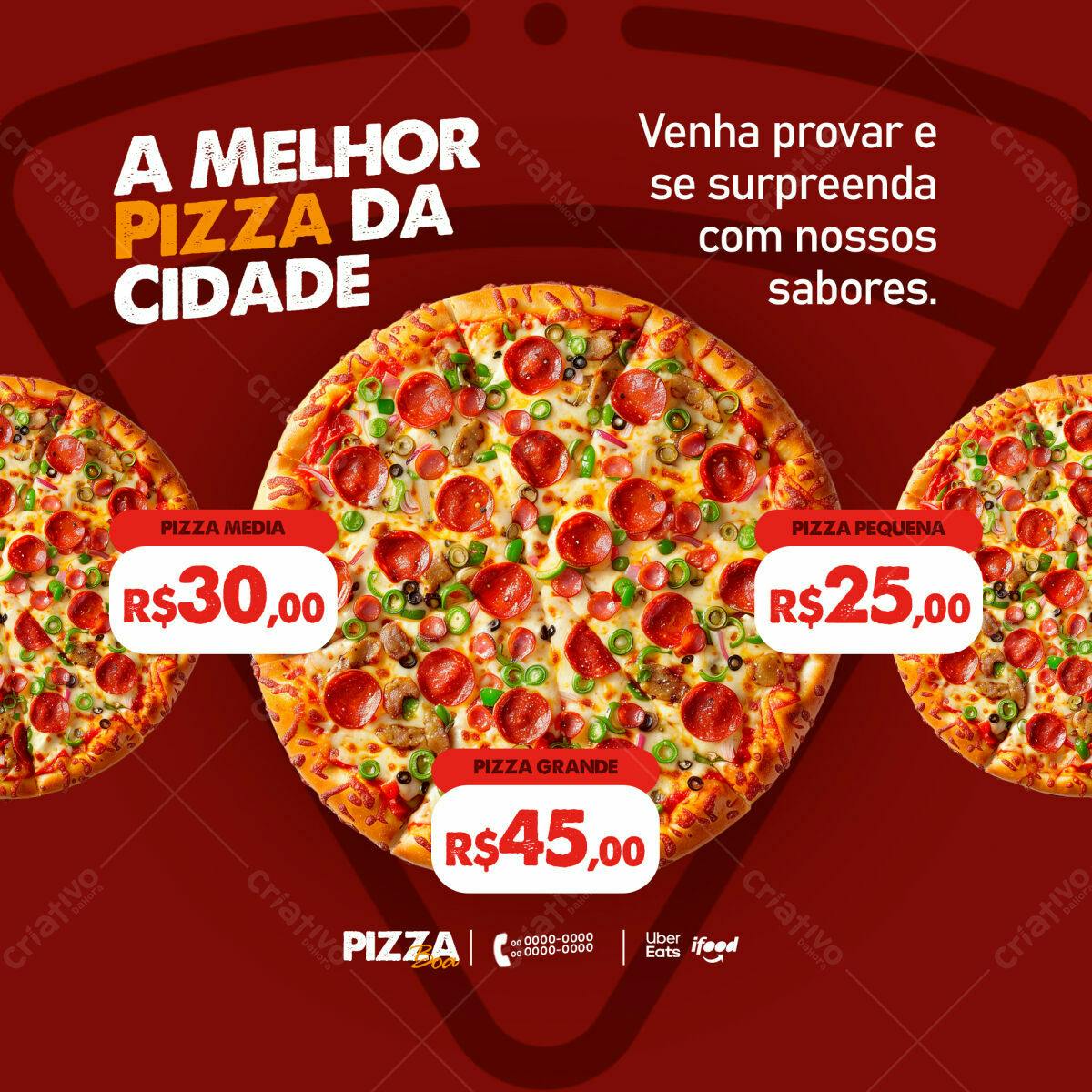Flyer para Pizzaria PSD Editável