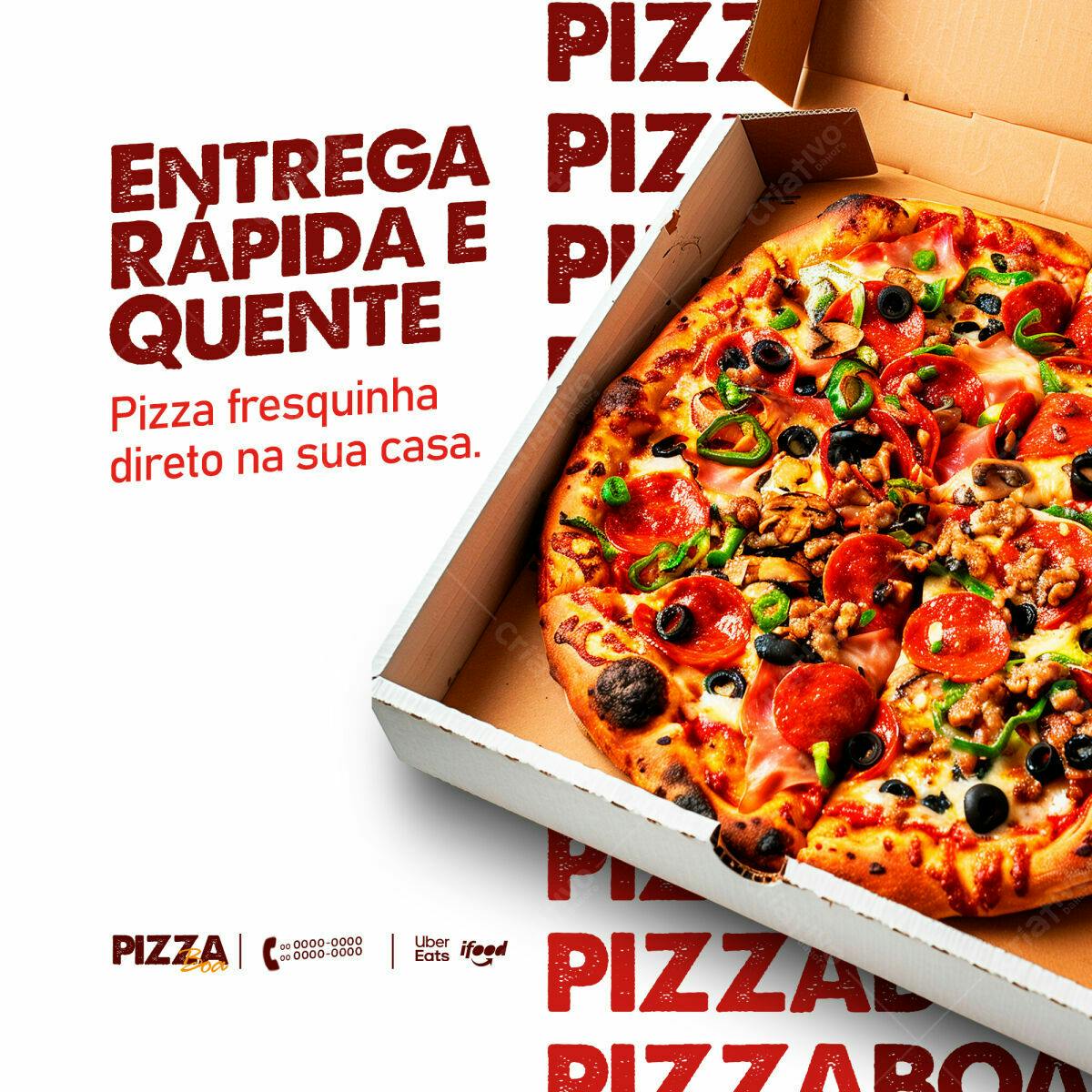 Flyer de Entrega de Pizza PSD Editável