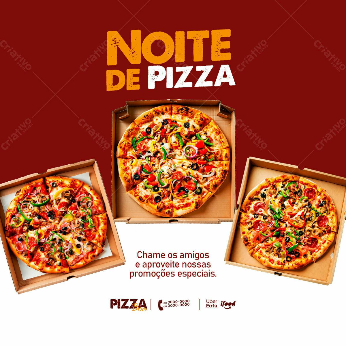 Flyer Noite de Pizza PSD Editável