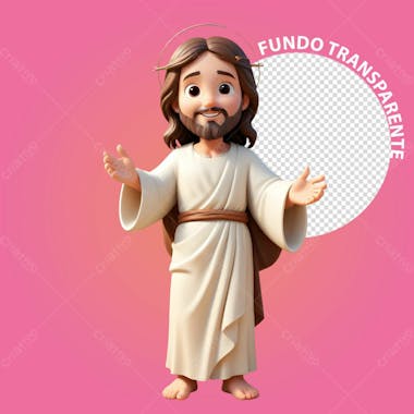 Personagem 3d de jesus cristo para composição