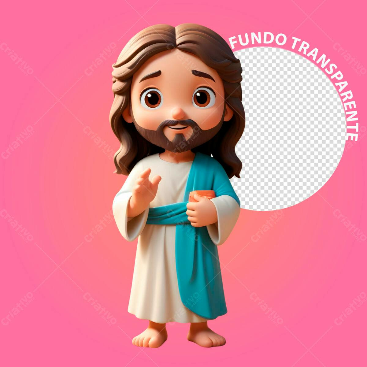 Ilustração Jesus Criança PSD Editável