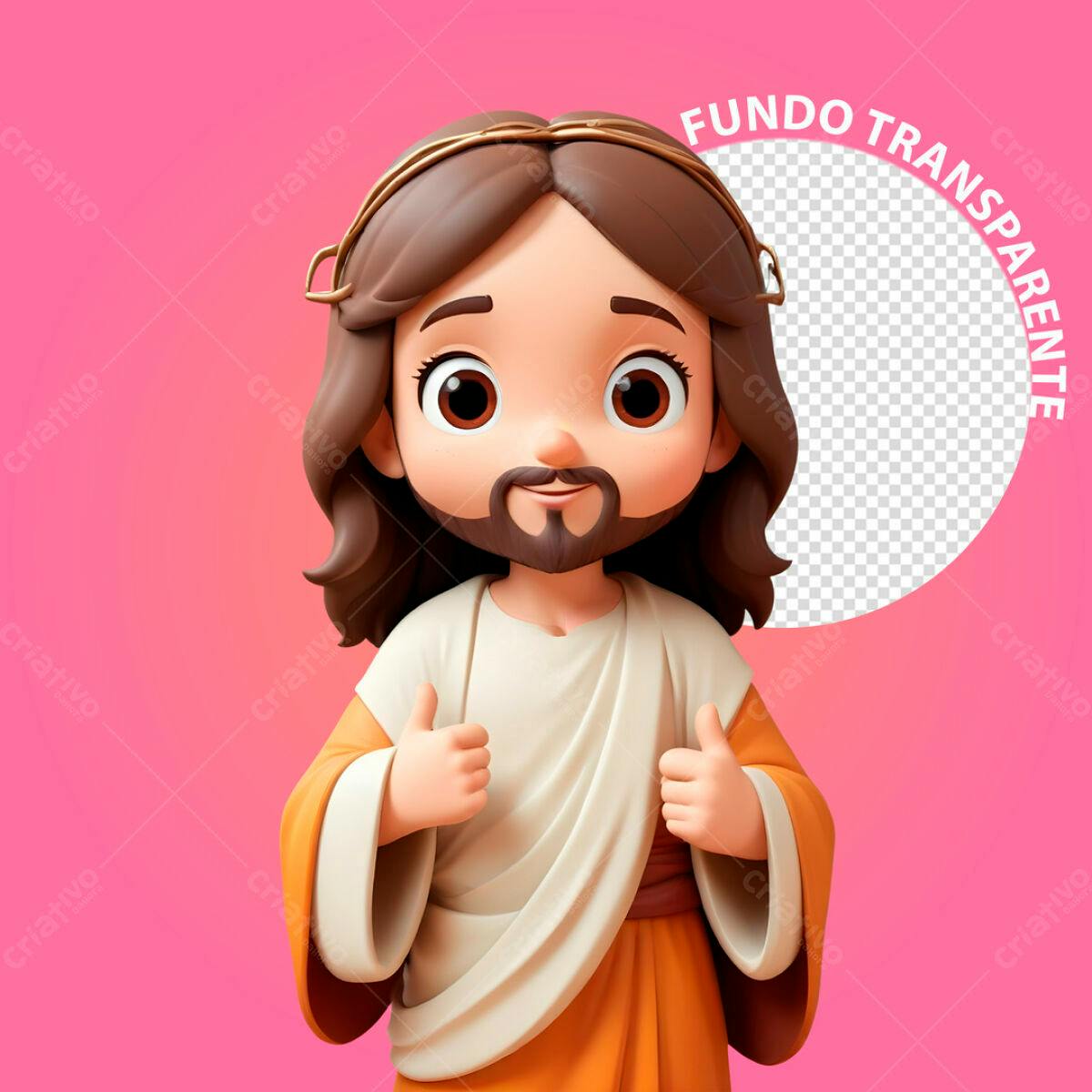 Ilustração Jesus Criança PSD Editável
