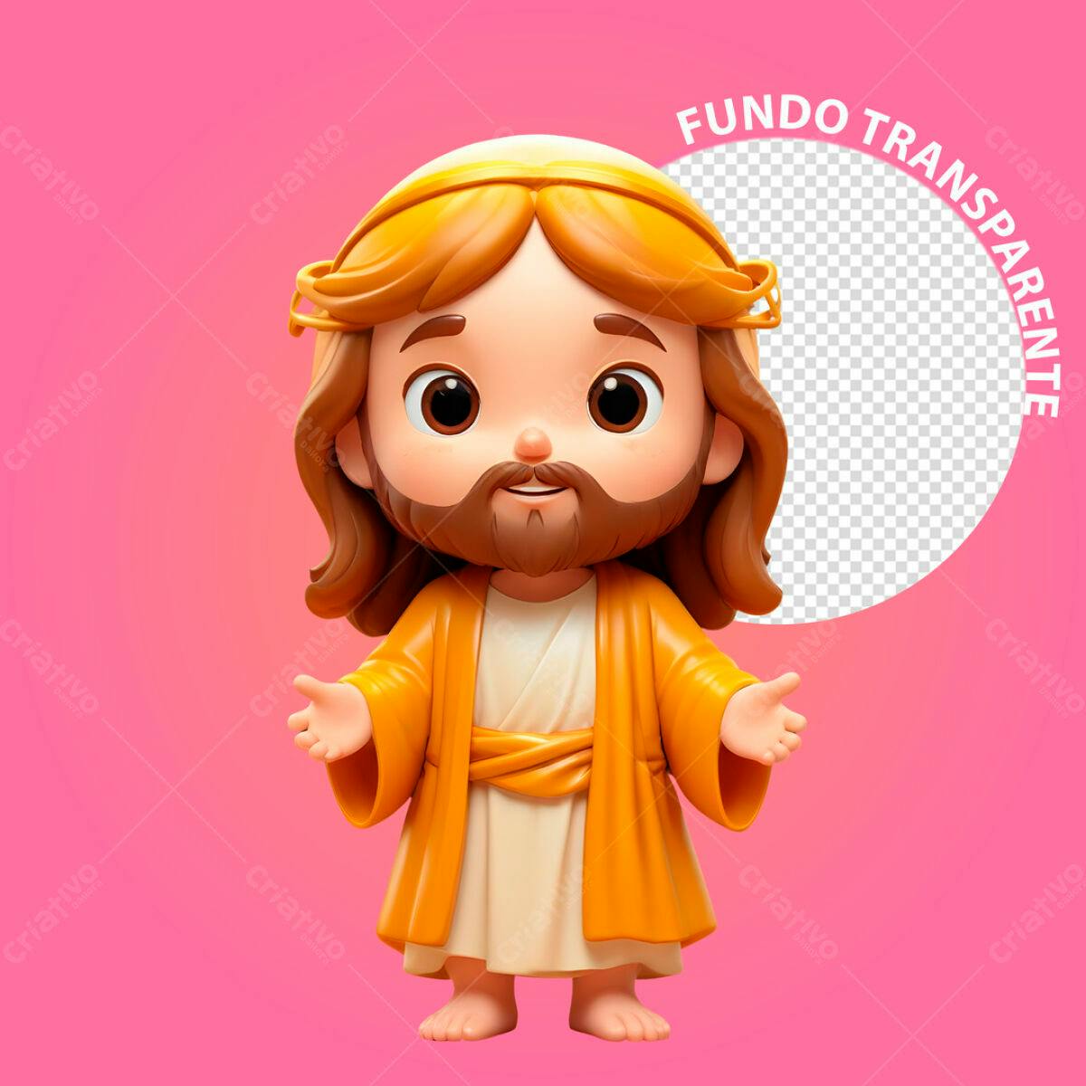 Ilustração Jesus Criança PSD Editável