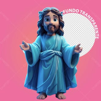 Personagem 3d de jesus cristo para composição