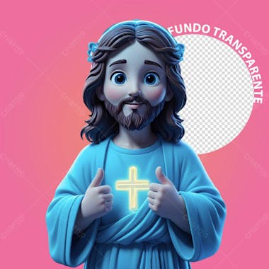 Personagem 3d de jesus cristo para composição