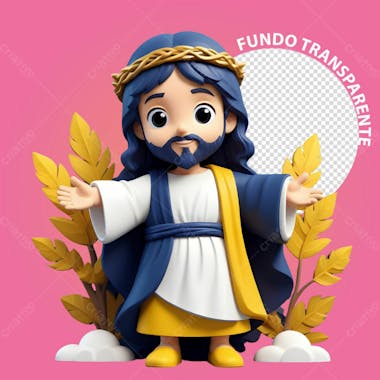 Personagem 3d de jesus cristo para composição