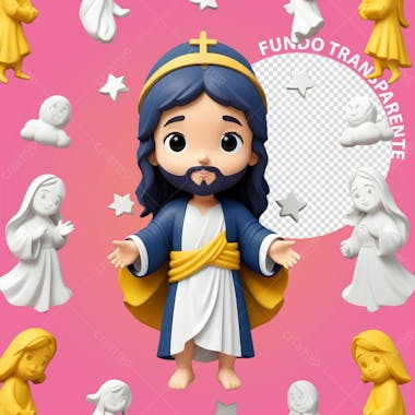 Personagem 3d de jesus cristo para composição