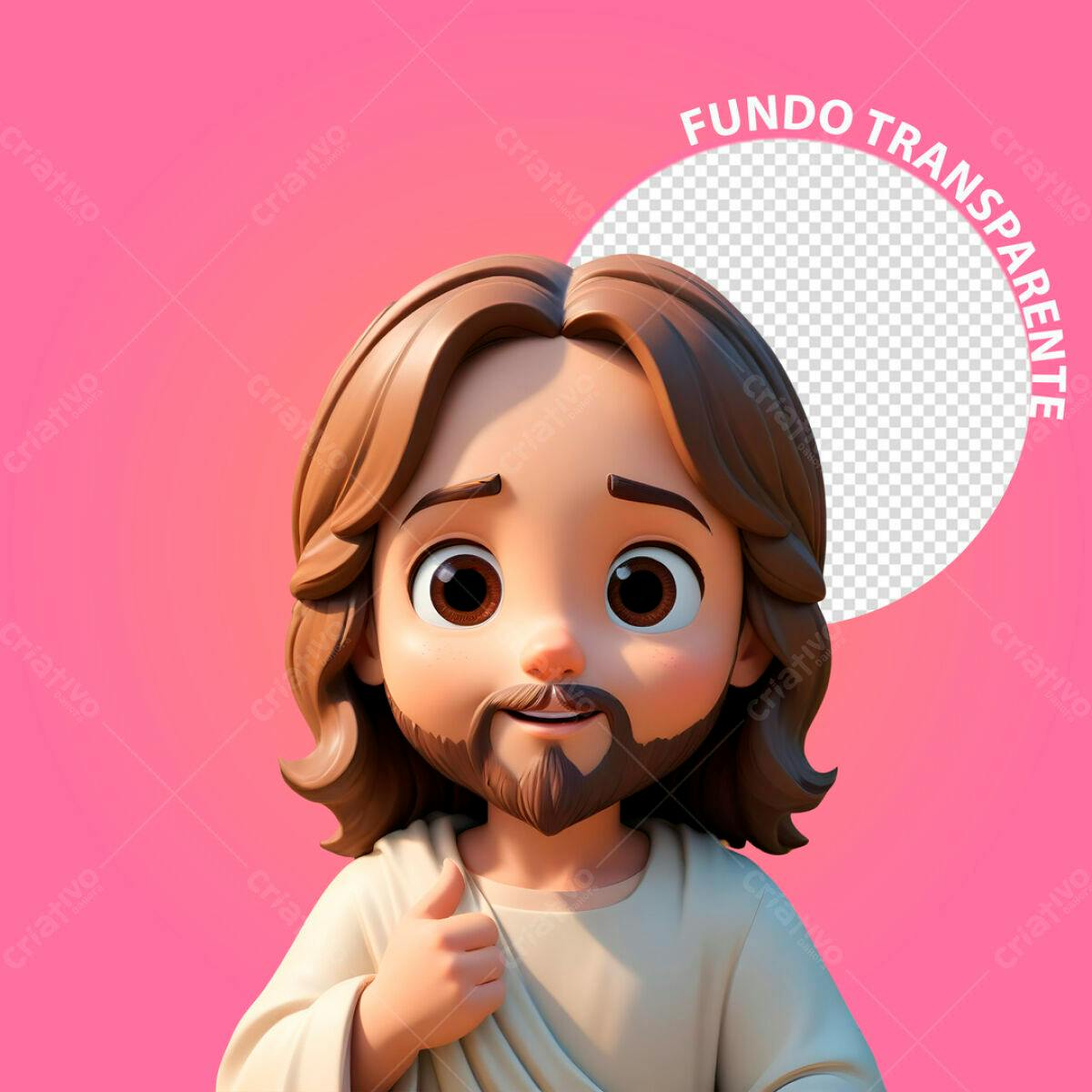 Imagem Jesus Cartoon PSD Editável para Postagens Religiosas