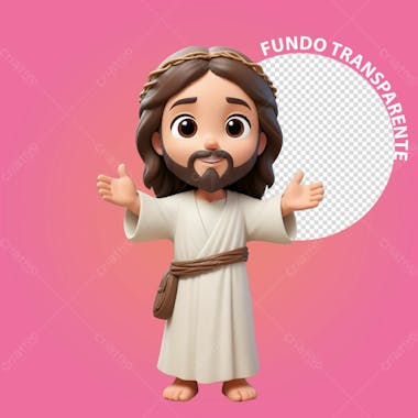 Personagem 3d de jesus cristo para composição