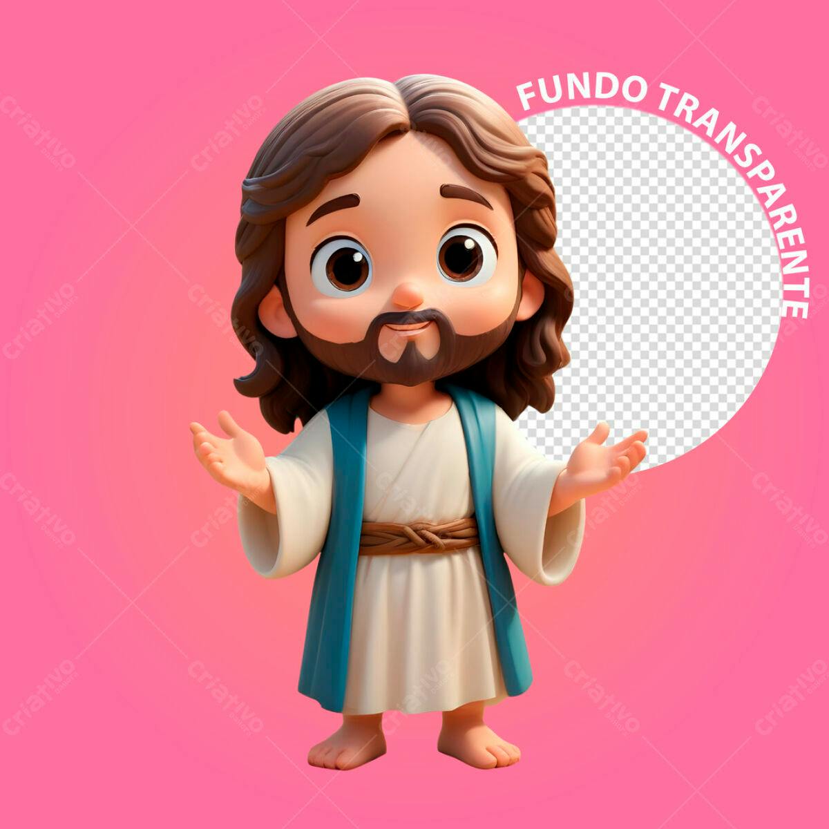 Ilustração Jesus Criança PSD Editável