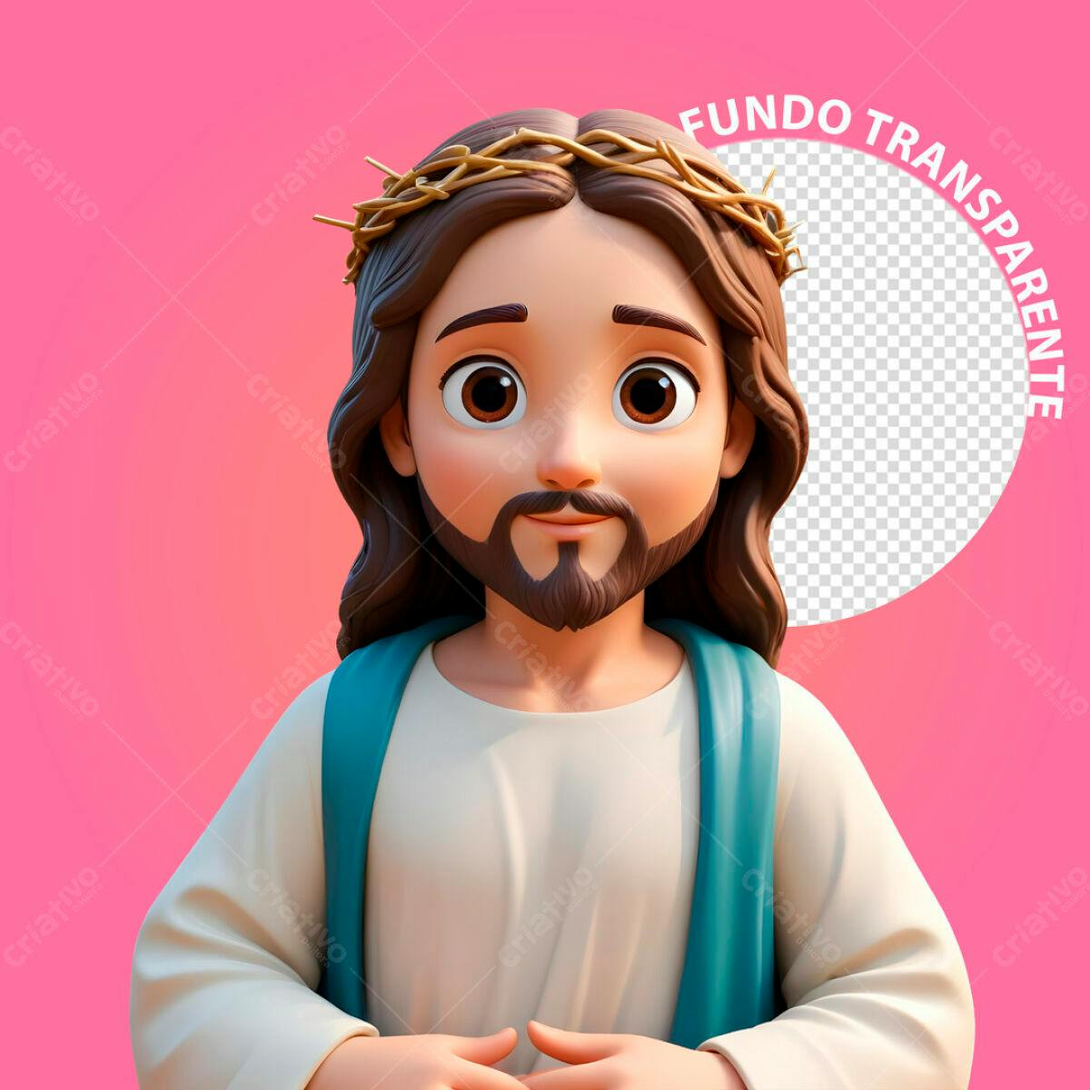 Imagem Jesus Cartoon PSD Editável