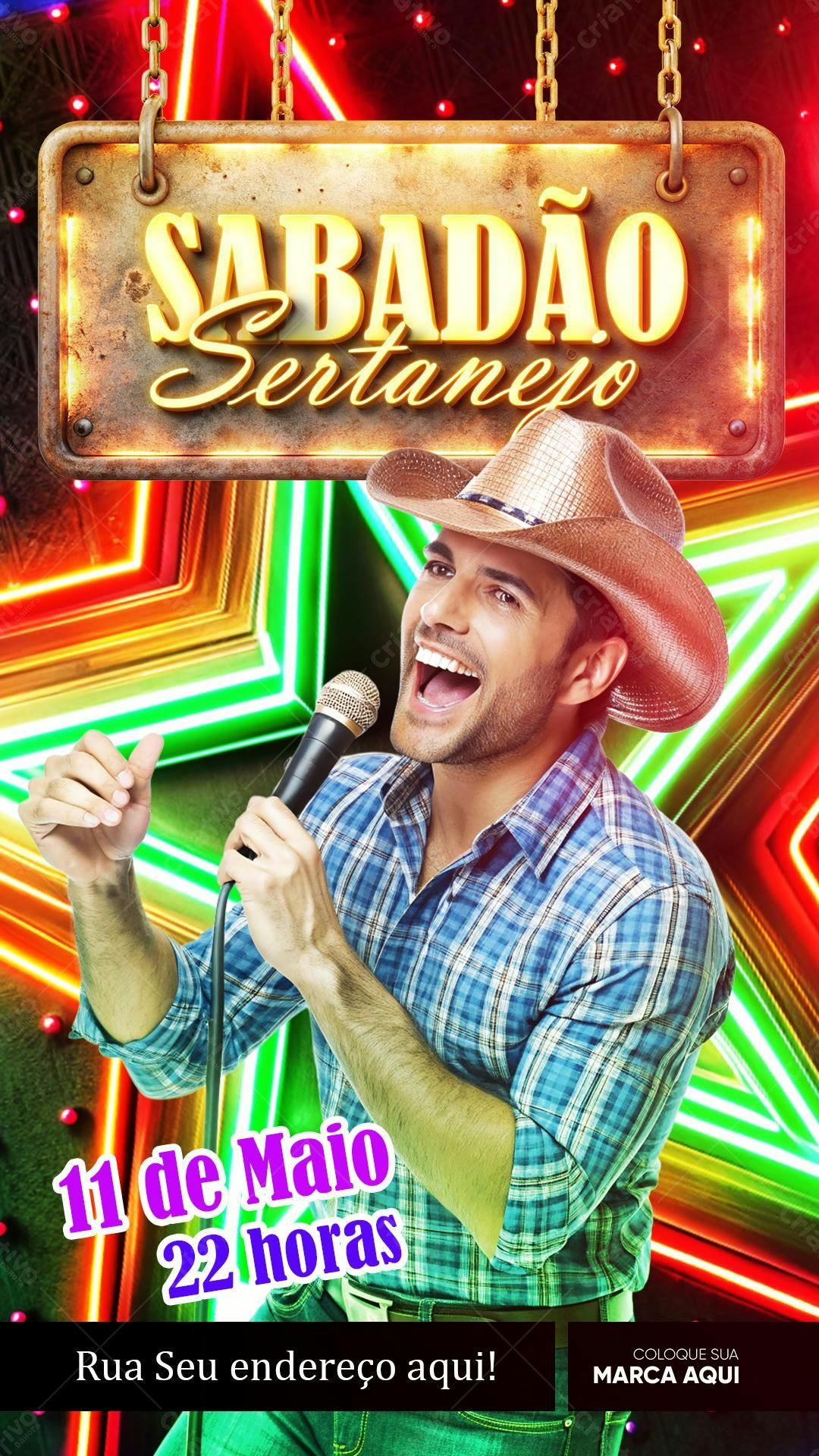 Flyer para Festa Sertaneja PSD Editável