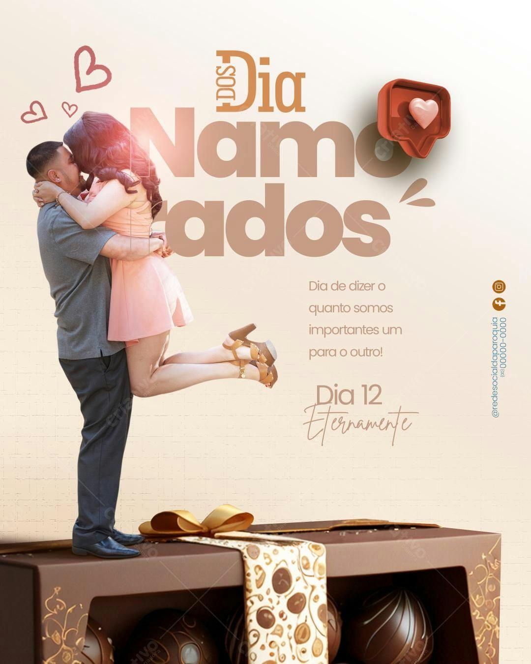 Flyer Dia dos Namorados PSD Editável