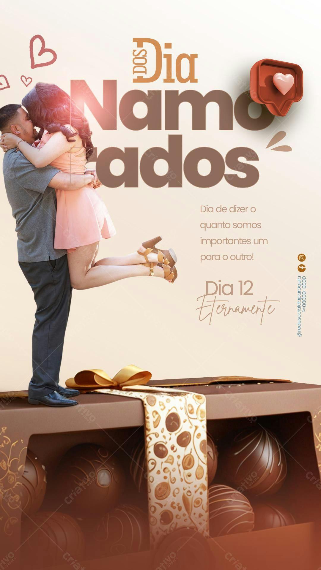 Flyer Dia dos Namorados PSD Editável