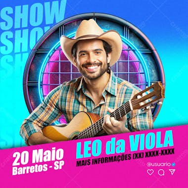 Arte show cantor sertanejo