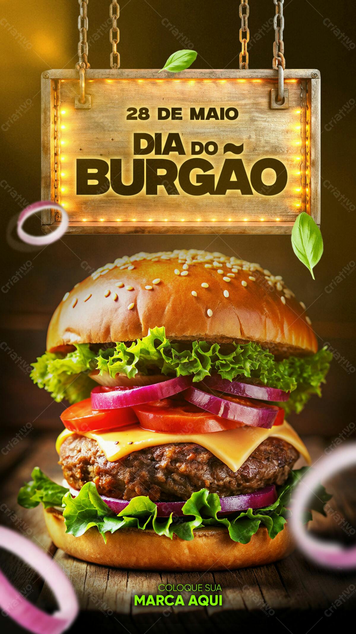 Flyer Dia do Burgao PSD Editável