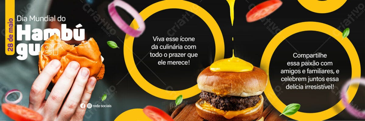 Banner Dia Mundial do Hambúrguer PSD Editável